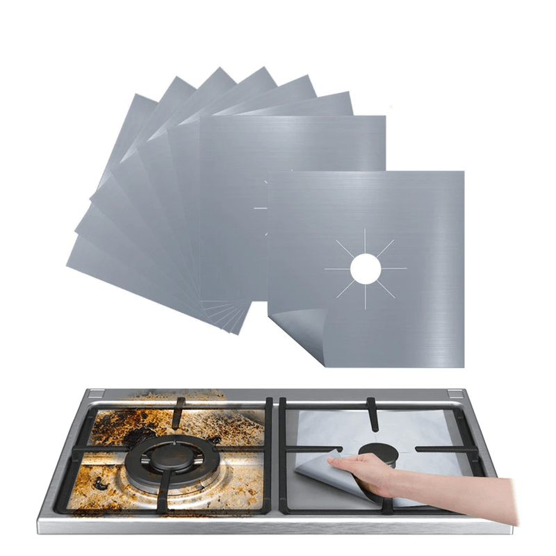 Electronice si Electrocasnice - Aragazuri, cuptoare si hote - Accesorii aragazuri, cuptoare si hote - Accesorii aragazuri - Set Folii de Protectie din Teflon - pentru Plita si Aragaz , Reutilizabile, Gri, 4 Bucati - Infinity.ro