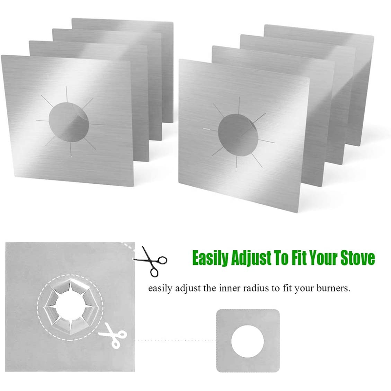 Electronice si Electrocasnice - Aragazuri, cuptoare si hote - Accesorii aragazuri, cuptoare si hote - Accesorii aragazuri - Set 4 folii cu Teflon pentru Protectie Plita sau Aragaz, Lavabile si Reutilizabile, Argintiu, 27x27 cm - Infinity.ro