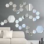 Casa si Gradina - Decoratiuni - Oglinzi - Set Oglinzi Design Hexagon - Oglinzi Decorative Acrilice Silver 29 bucati - Infinity.ro