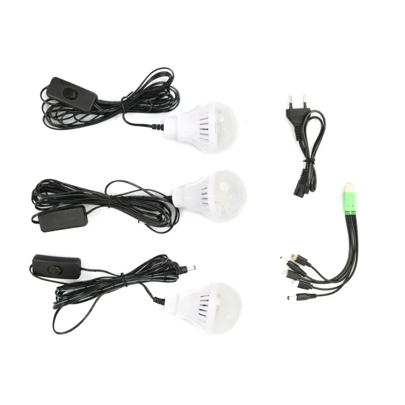 Casa si Gradina - Electrice - Panouri solare si accesorii - Sisteme panouri solare - Sistem de iluminat solar GDPLUS cu 3 becuri, lanterna si incarcator USB, portabil, GD-8017COB - Infinity.ro