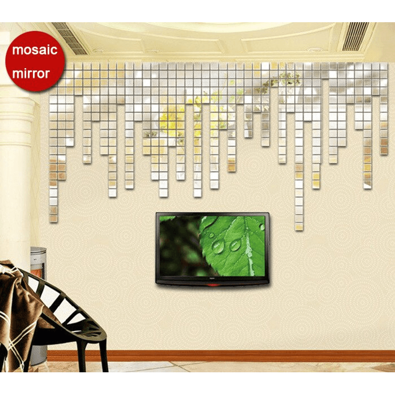 Casa si Gradina - Decoratiuni - Oglinzi - Set Oglinzi Design Patrat - Oglinzi Decorative Acrilice Silver MyStyle Luxury Home 100 bucati/set - Infinity.ro