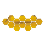 Casa si Gradina - Decoratiuni - Oglinzi - Set Oglinzi Design Hexagon - Oglinzi Decorative Acrilice GOLD MyStyle Luxury Home 10 bucati/set 12-14 cm - Infinity.ro