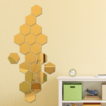 Casa si Gradina - Decoratiuni - Oglinzi - Set Oglinzi Design Hexagon - Oglinzi Decorative Acrilice GOLD MyStyle Luxury Home 10 bucati/set 12-14 cm - Infinity.ro