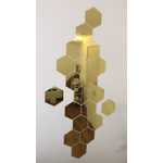 Casa si Gradina - Decoratiuni - Oglinzi - Set Oglinzi Design Hexagon - Oglinzi Decorative Acrilice GOLD MyStyle Luxury Home 10 bucati/set 12-14 cm - Infinity.ro