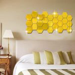 Casa si Gradina - Decoratiuni - Oglinzi - Set Oglinzi Design Hexagon - Oglinzi Decorative Acrilice GOLD MyStyle Luxury Home 10 bucati/set 12-14 cm - Infinity.ro