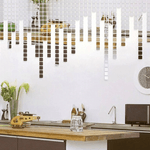 Casa si Gradina - Decoratiuni - Oglinzi - Set Oglinzi Design Patrat 2/2 cm - Decorative Acrilice Silver 1000 bucati/set - Infinity.ro
