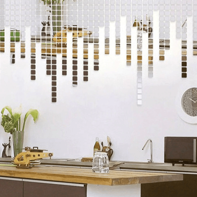 Casa si Gradina - Decoratiuni - Oglinzi - Set Oglinzi Design Patrat 2/2 cm - Decorative Acrilice Silver 1000 bucati/set - Infinity.ro