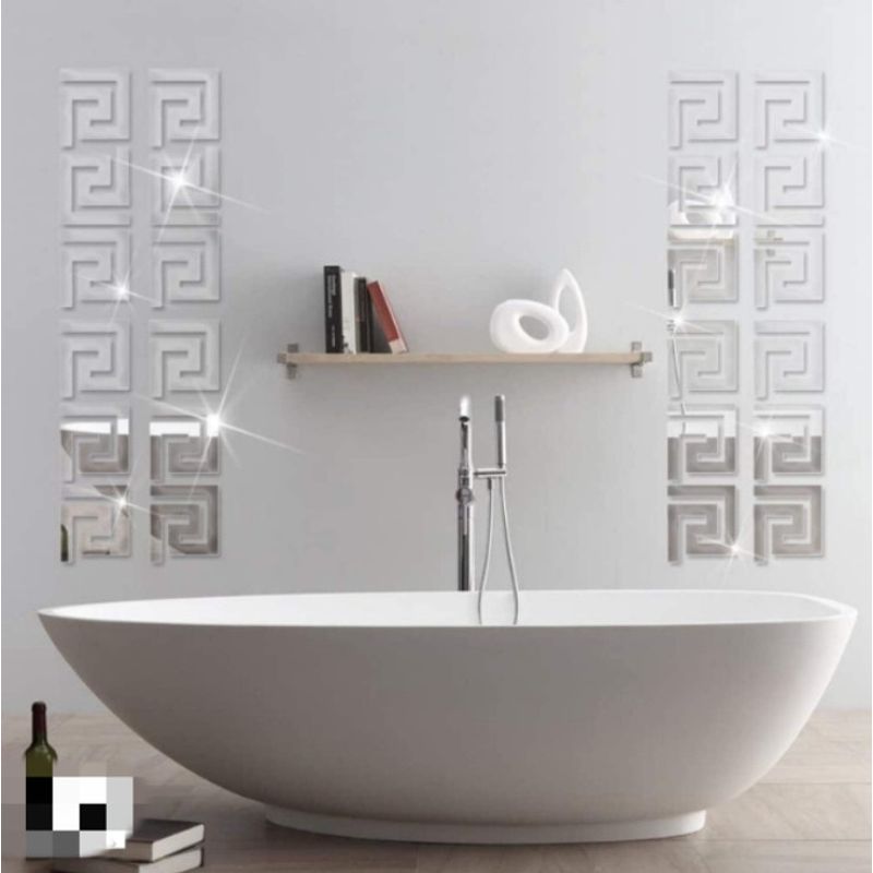 Casa si Gradina - Decoratiuni - Oglinzi - Set 10 Oglinzi, Autoadezive, Acril, 10x10x0.1cm, Transparent - Infinity.ro