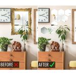 Casa si Gradina - Decoratiuni - Oglinzi - Set 8 Oglinzi Acrilice Autoadezive, Model Hexagon,12.5x11x6.4 cm, Silver - Infinity.ro