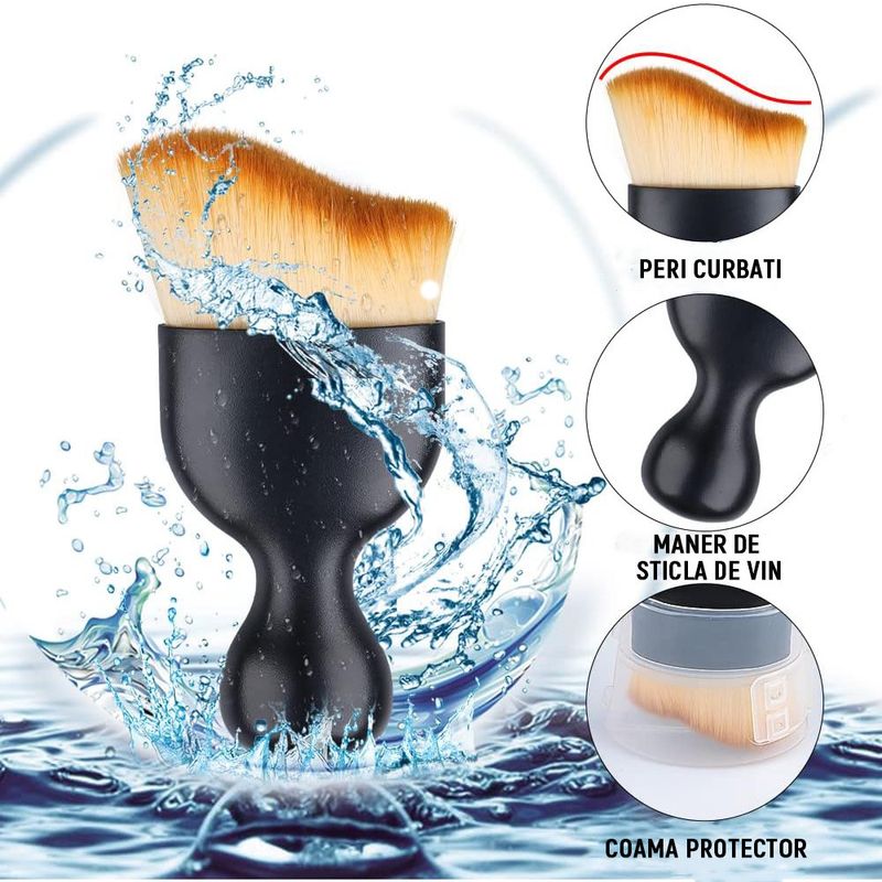 Auto si Moto - Intretinere auto - Produse curatare auto - Set 4 perii curatare auto, pentru detailing si curatare interior-exterior auto, Negru - Infinity.ro