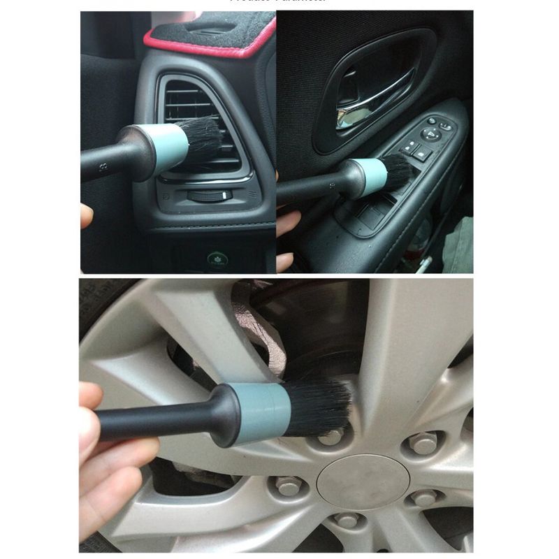 Auto si Moto - Intretinere auto - Produse curatare auto - Set 5 perii profesionale Gri pentru curatat interior si exterior auto, elemente de caroserie, bord, jante, - Infinity.ro