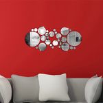 Casa si Gradina - Decoratiuni - Oglinzi - Set 31 Oglinzi Acrilice din PVC, Autoadezive pentru Decorarea Peretilor, Sfere Argintii, Original Deals - Infinity.ro