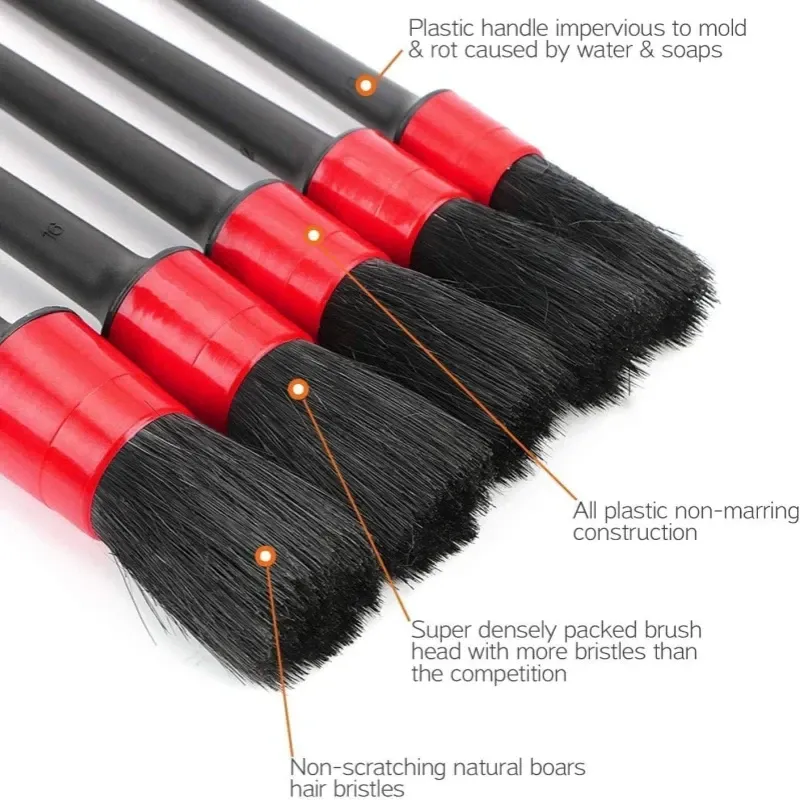 Auto si Moto - Intretinere auto - Produse curatare auto - Set 5 perii curatare auto, 5 dimensiuni, peri moi - Infinity.ro