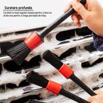 Auto si Moto - Intretinere auto - Produse curatare auto - Set 5 perii curatare auto, premium, Plastic, Negru/Rosu - Infinity.ro