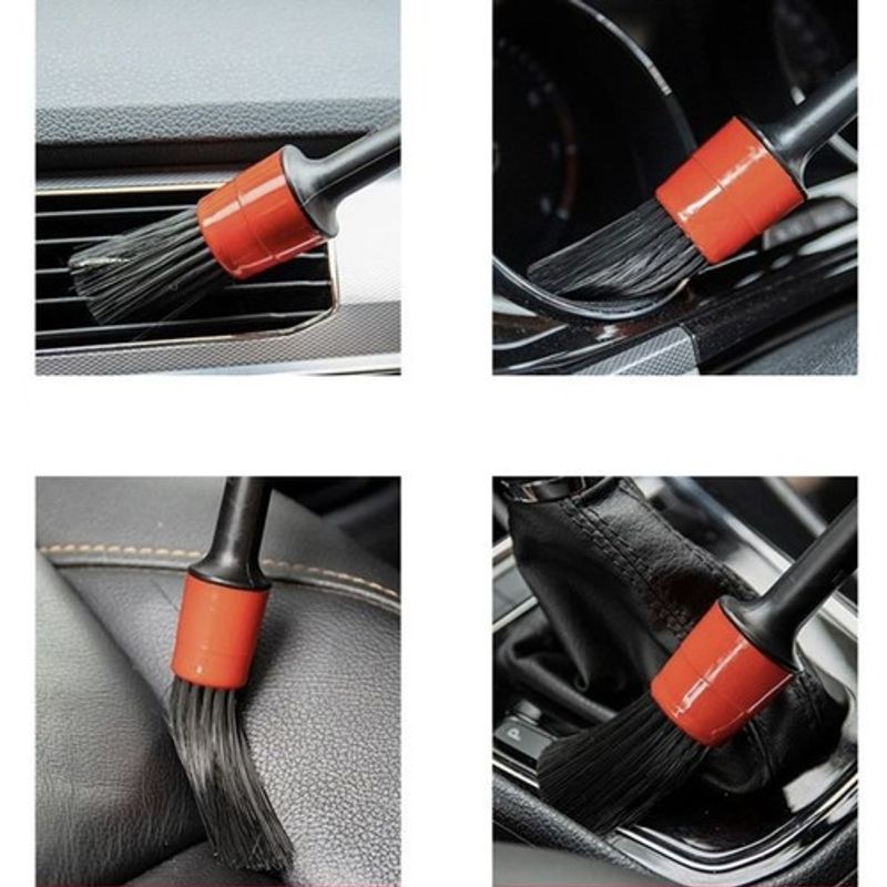 Auto si Moto - Intretinere auto - Produse curatare auto - Set 5 pensule detailing auto, pentru curatare interior-exterior auto, include laveta din microfibra, - Infinity.ro