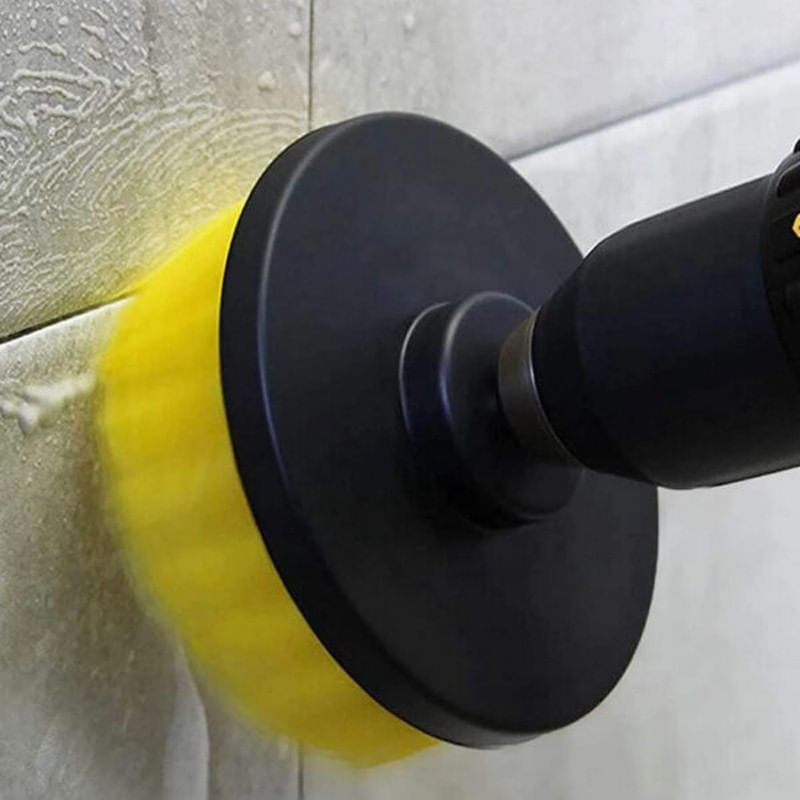 Auto si Moto - Intretinere auto - Produse curatare auto - Perie curatare universala Benson, cu adaptor bormasina autofiletanta, galbena, duritate medie - Infinity.ro