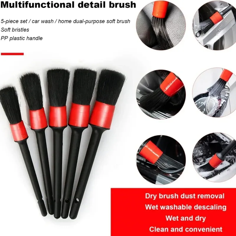 Auto si Moto - Intretinere auto - Produse curatare auto - Set 5 perii curatare auto, 5 dimensiuni, peri moi - Infinity.ro