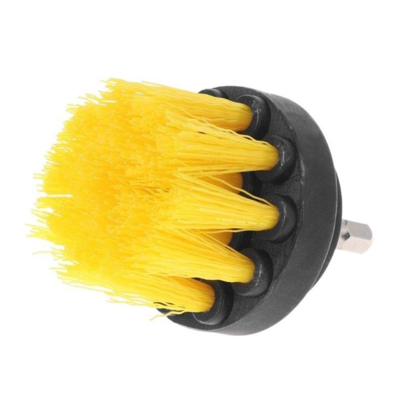 Auto si Moto - Intretinere auto - Produse curatare auto - Set 3 perii curatare cu adaptor pentru bormasina/autofiletanta, Galben/Negru - Infinity.ro