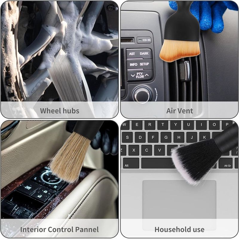 Auto si Moto - Intretinere auto - Produse curatare auto - Set perii, 5 piese, Design ergonomic, Rezistent la uzura, Pentru detailing si curatare - Infinity.ro