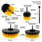 Auto si Moto - Intretinere auto - Produse curatare auto - Set 4 perii curatare pentru bormasina OEM, Negru/ Galben - Infinity.ro