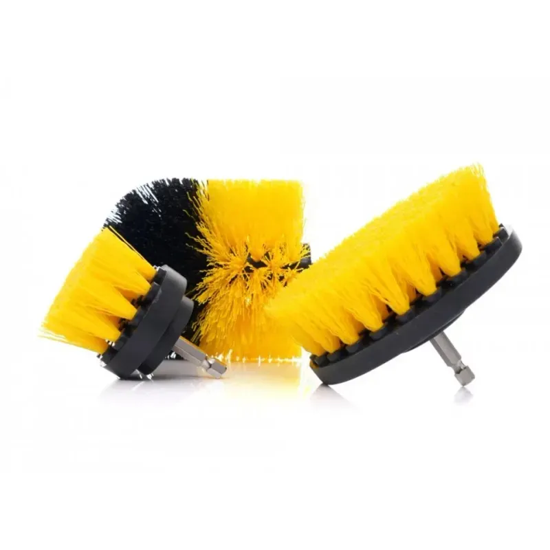 Casa si Gradina - Sanitare - Suporturi si accesorii baie - Accesorii baie - Set 3 perii curatare bormasina, Galben/Negru - Infinity.ro