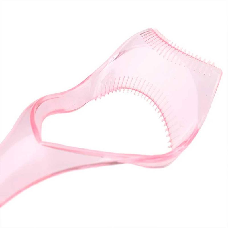 Ingrijire personala si Cosmetice - Machiaj - Accesorii machiaj - Instrument 3 in 1, Pentru Rimel Ochi Inferior si Superior si Perie, Roz - Infinity.ro
