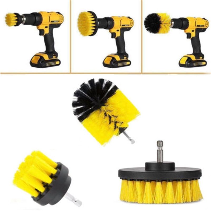 Auto si Moto - Intretinere auto - Produse curatare auto - Set 3 perii pentru mocheta & uz caznic/profesional detailing carpet brush cu adaptor pentru bormasina - Infinity.ro