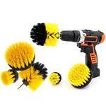 Auto si Moto - Intretinere auto - Produse curatare auto - Set 3 perii pentru curatare, universale, cu adaptor pentru bormasina, galbene - Infinity.ro