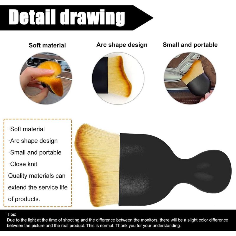 Auto si Moto - Intretinere auto - Produse curatare auto - Perie profesionala pentru curatarea interiorului masinii, plastic si nailon, 10x4.5x2 cm, neagra - Infinity.ro