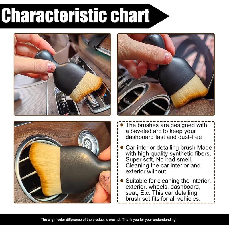 Auto si Moto - Intretinere auto - Produse curatare auto - Perie profesionala pentru curatarea interiorului masinii, plastic si nailon, 10x4.5x2 cm, neagra - Infinity.ro