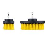 Auto si Moto - Intretinere auto - Produse curatare auto - Set 2 perii curatare cu adaptor pentru bormasina/autofiletanta, plastic/ ABS/ metal, galben - Infinity.ro
