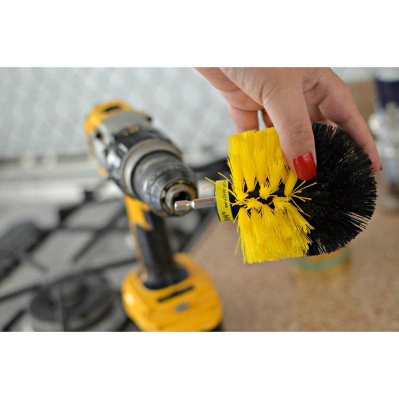 Auto si Moto - Intretinere auto - Produse curatare auto - Set 3 perii pentru mocheta & uz caznic/profesional detailing carpet brush cu adaptor pentru bormasina - Infinity.ro