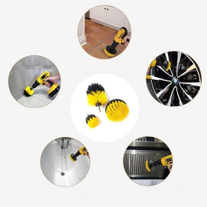 Auto si Moto - Intretinere auto - Produse curatare auto - Set 3 perii pentru curatare, eSimplu, universale, cu adaptor pentru bormasina - Infinity.ro