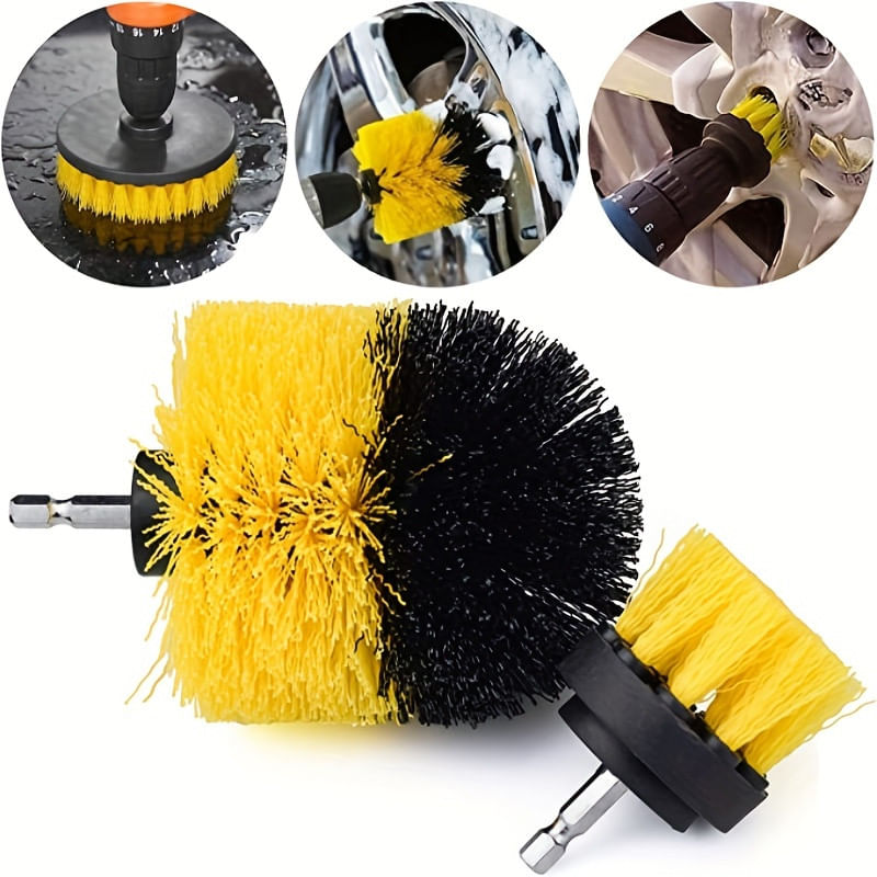 Auto si Moto - Intretinere auto - Produse curatare auto - Set 3 perii curatare, Plastic, Galben/Negru - Infinity.ro