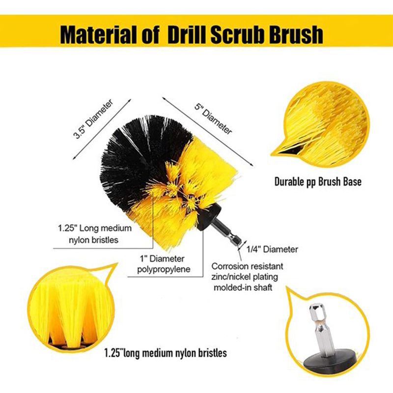 Auto si Moto - Intretinere auto - Produse curatare auto - Set 4 perii curatare pentru bormasina, Darklove, Cu dimensiuni diferite, Pentru suprafete de baie, chit, - Infinity.ro