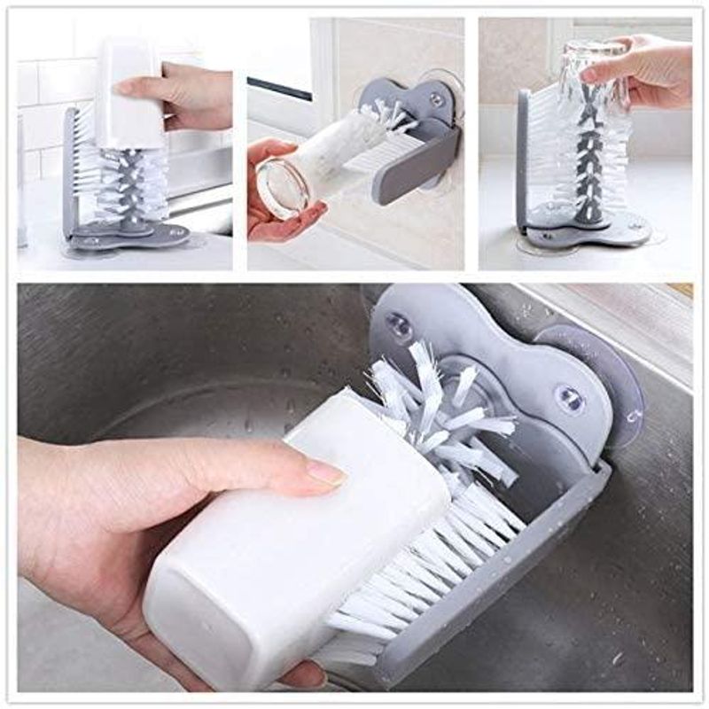 Market - Curatenie si intretinere casa - Produse bucatarie - Lavete si bureti - Set perii profesionale pentru spalat pahare si recipiente, interior/exterior, fixare cu ventuza, MyStyle - Infinity.ro