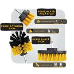 Auto si Moto - Intretinere auto - Produse curatare auto - Set 3 perii rotative din plastic, de curatat suprafete, covoare, cu adaptor, diferite marimi, pentru - Infinity.ro