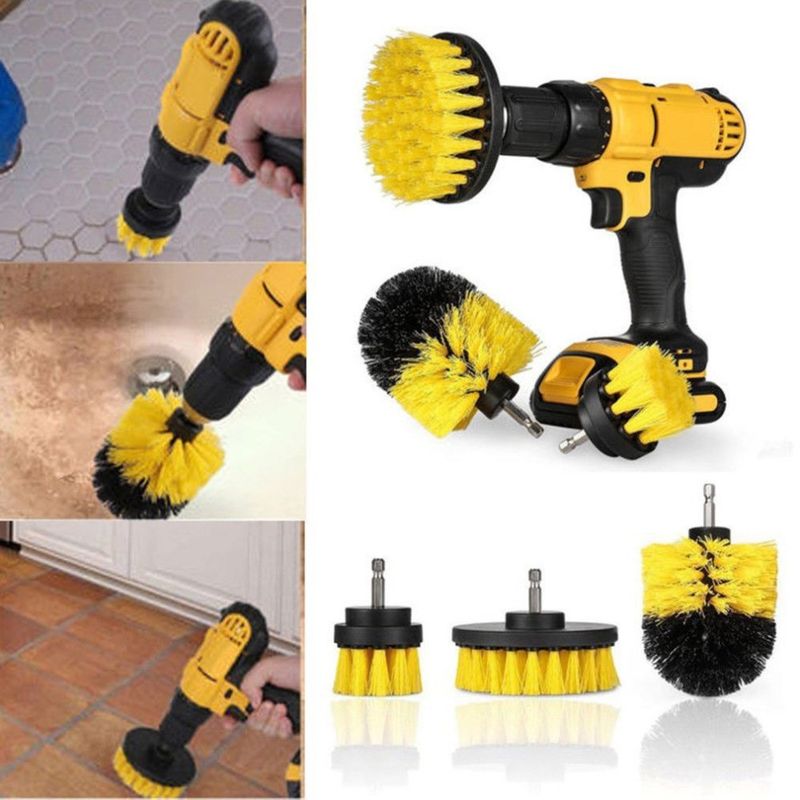 Auto si Moto - Intretinere auto - Produse curatare auto - Set 4 perii rotative din plastic, de curatat suprafete, covoare, cu adaptor, diferite marimi, pentru - Infinity.ro