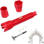 Casa si Gradina - Constructii - Scule de mana si unelte - Chei si truse chei - Cheie multifunctionala pentru instalatii sanitare, Plastic/Aliaj aluminiu, Rosu - Infinity.ro