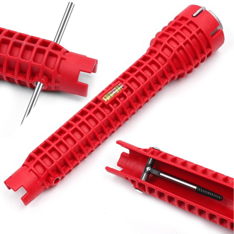 Casa si Gradina - Constructii - Scule de mana si unelte - Chei si truse chei - Cheie Pentru Tevi De Apa, Multifunctionala, Maner Antiderapant, Otel De Inalta Calitate, Rosu - Infinity.ro