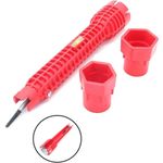 Casa si Gradina - Constructii - Scule de mana si unelte - Chei si truse chei - Cheie multifunctionala pentru instalatii sanitare, Plastic/Aliaj aluminiu, Rosu - Infinity.ro