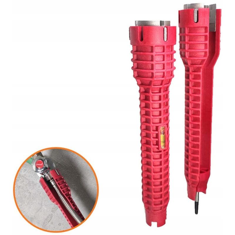 Casa si Gradina - Constructii - Scule de mana si unelte - Chei si truse chei - Cheie Pentru Tevi De Apa, Multifunctionala, Maner Antiderapant, Otel De Inalta Calitate, Rosu - Infinity.ro