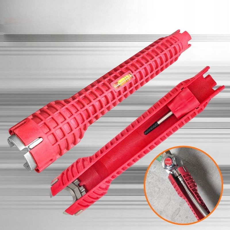 Casa si Gradina - Constructii - Scule de mana si unelte - Chei si truse chei - Cheie Pentru Tevi De Apa, Multifunctionala, Maner Antiderapant, Otel De Inalta Calitate, Rosu - Infinity.ro