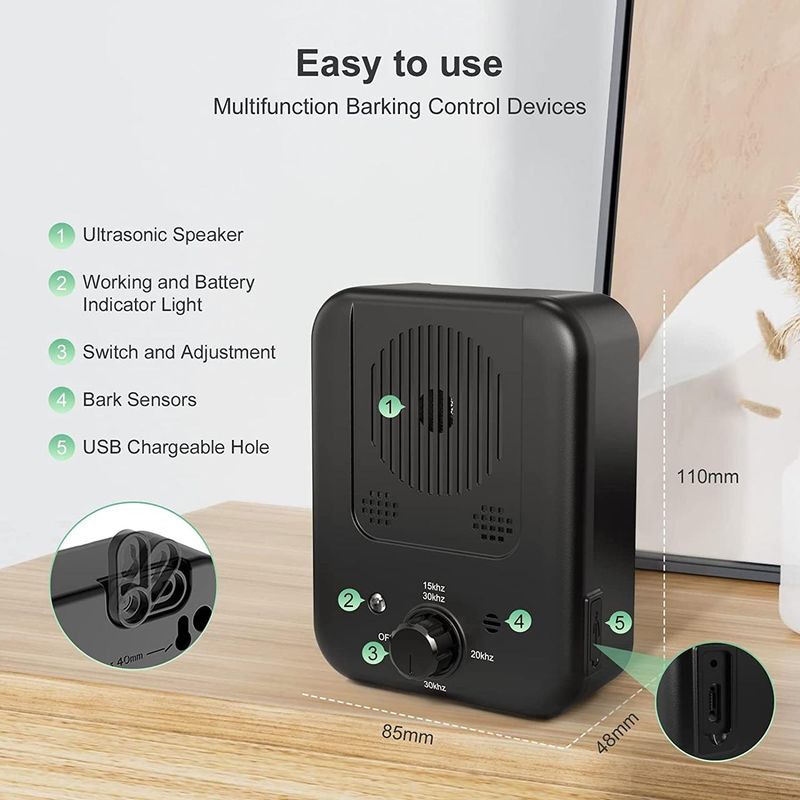 Petshop - Accesorii petshop - Dresaj animale - Opritor pentru latrat de caine, Ultrasonic profesional, Dispozitiv de control al latratului de caine cu 3 - Infinity.ro