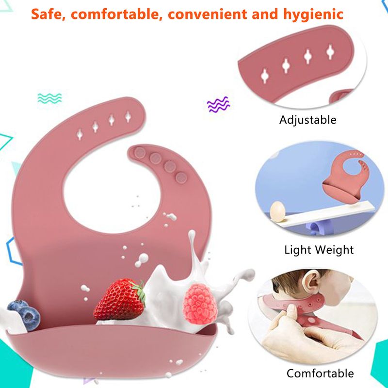 Jucarii, Copii si Bebe - Hrana si alaptare - Biberoane, suzete si accesorii hranire - Articole hranire bebelusi - Set hranire bebe din silicon, Darklove, 1 baveta, 1 farfurie compartimentata, 1 bol cu ventuza, lingurita si - Infinity.ro