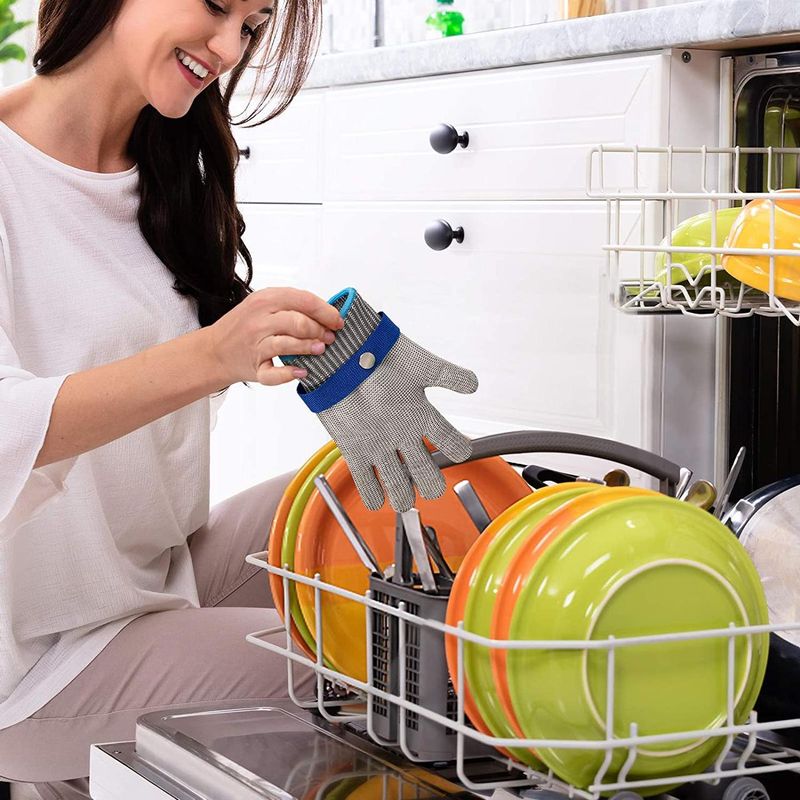 Casa si Gradina - Constructii - Echipamente de lucru - Manusi protectia muncii - Manusa anti-taiere din otel inoxidabil, pentru bucatarie, macelarie, marime S - Infinity.ro