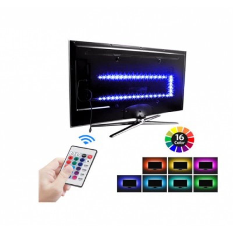 Casa si Gradina - Corpuri si surse de iluminat - Benzi LED - Banda LED cu telecomanda Ugyismegveszel, 4.8W, RGB, 1m, Multicolor - Infinity.ro