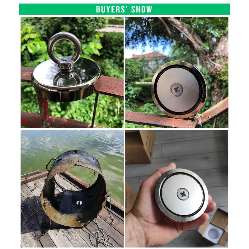 Casa si Gradina - Constructii - Feronerie si accesorii - Suruburi, dibluri si accesorii uz general - Magnet Fishing puternic D90 mm cu peste 320 Kg Forta prindere magnet acvatic - Infinity.ro