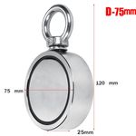 Casa si Gradina - Constructii - Feronerie si accesorii - Suruburi, dibluri si accesorii uz general - Magnet neodim cu surub, 70 mm diametru, Cu forta de tragere 200kg, Argintiu - Infinity.ro