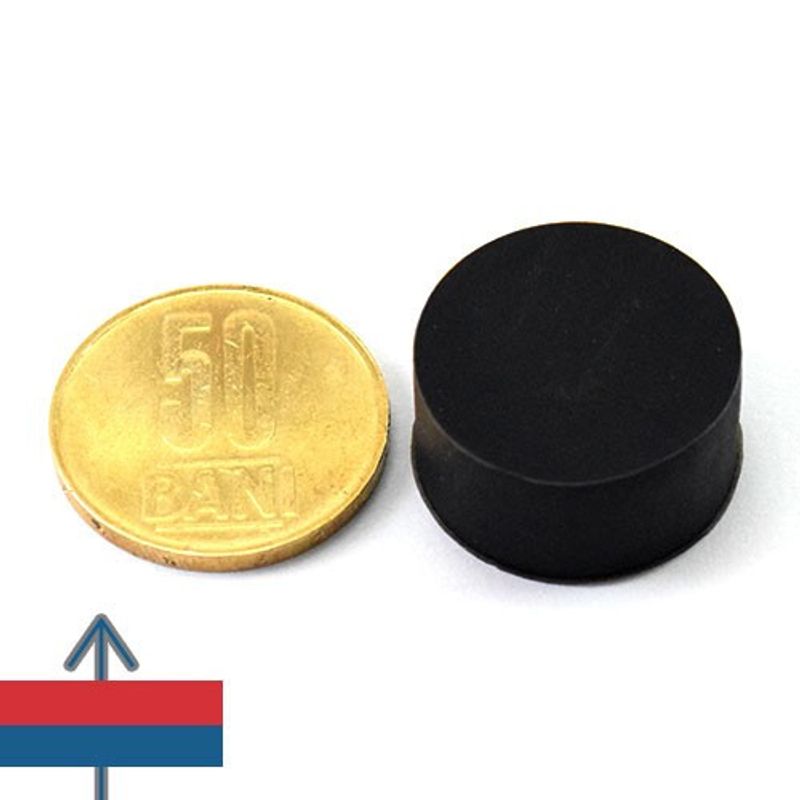 Casa si Gradina - Constructii - Feronerie si accesorii - Suruburi, dibluri si accesorii uz general - Magnet neodim disc 22 x 11,4 mm cauciucat puternic fixare metale - Infinity.ro